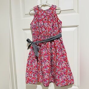 EPK DESIGNED IN FRANCE Girls Floral Sundress with Gingham Waist Tie KID SIZE 10